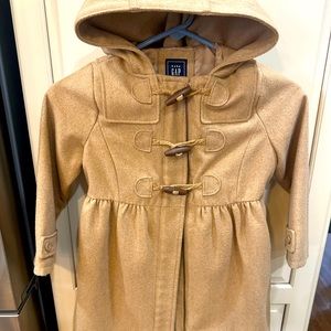 Girls Gap Toggle Camel hooded coat - size 5
